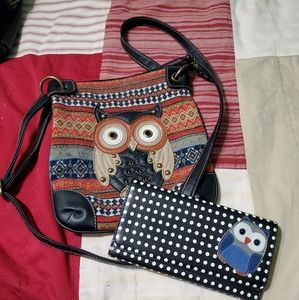 Cato crossbody and an owl wallet